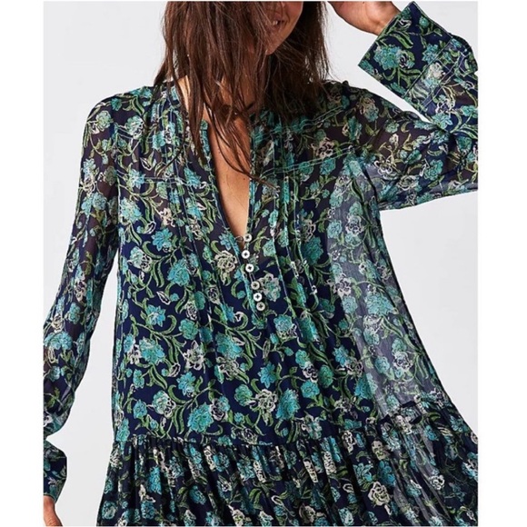 #87. NWOT FREE PEOPLE See It Through Dress / Twilight Combo l - Picture 4 of 9